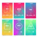 精致矢量彩色渐变音乐节海报