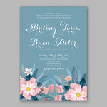 手绘鲜花唯美婚礼海报设计