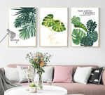 现代北欧装饰画绿色叶子植物装饰
