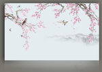 梅花背景画 中国风古典画 古典
