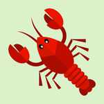 龙虾红色小龙虾卡通矢量图