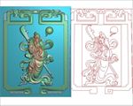 大刀站关公挂件玉雕精雕图浮雕图