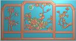 牡丹花梅花竹子四季花寿盒精雕图