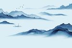 新中式北欧山水创意壁画