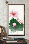 荷花玄关装饰画