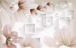 大型3D立体怀旧花卉背景