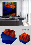 现代简约抽象山峦金色装饰画