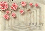欧式大理石玫瑰3d隧道背景墙