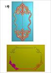洋花门花贴花精雕图浮雕图灰度图