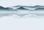 新中式水墨国画山水背景底纹素材