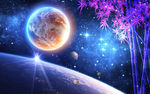梦幻星空竹子电视背景墙