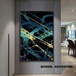 大气金色祖母绿玄关装饰画