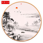新中式写意山水禅意水墨画