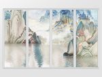 大理石秀丽山河移门