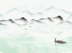 奢华大气意境水墨山水背景墙