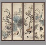 花鸟四条屏