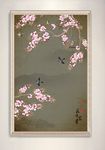 中式古风花鸟桃花装饰画