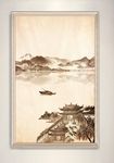 诗意宫廷小舟远山倒影装饰画