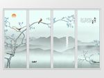 花开富贵中式山水移门