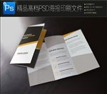 经典黄黑健身三折页灰色可换图