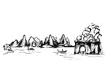 手绘桂林山水