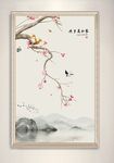 中式山水花鸟喜鹊装饰画