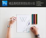 素雅手绘标志样机一键贴图