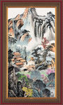 竖幅国画山水