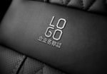 立体金属字黑皮革LOGO样机