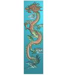 竖龙祥云龙单龙龙柱精雕浮雕灰度