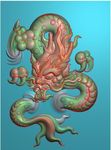 龙腾四海盘龙46牌精雕浮雕灰度