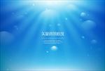 矢量蓝色海洋水下水波水珠背景