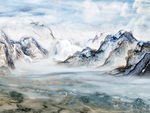 大理石纹山水