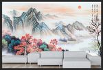 山水背景装饰画