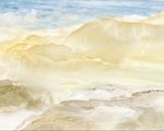大理石纹山水蓝天白云山水背景墙