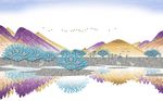 北欧风光麋鹿背景墙