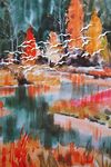 现代抽象山水油画风景装饰画