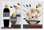 浮雕花卉布艺装饰画