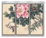 新中式工笔牡丹花鸟画