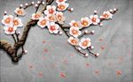 立体质感梅花背景墙