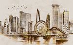 现代简约复古建筑背景墙