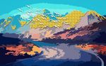 现代唯美油画风景背景墙