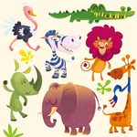 可爱森林动物卡通插画素材