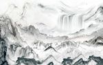 爵士白意境山水大理石纹背景墙