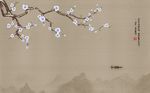 工笔梅花背景墙