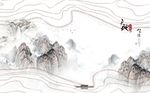 中式金箔山水背景墙