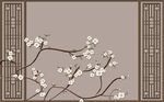 中式室雅兰香花鸟背景墙