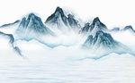 抽象意境山水风景背景墙