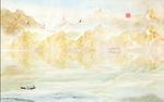 大理石纹山水流水生财电视背景墙