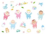 婴儿小孩矢量插画素材